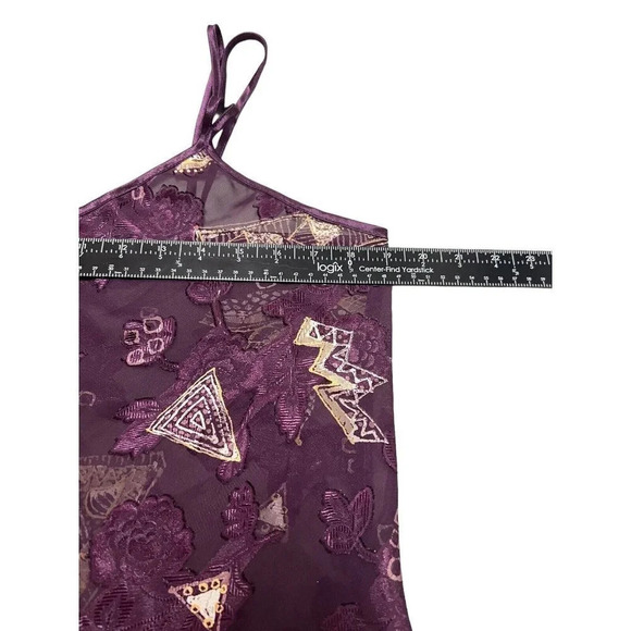 VTG Lingerie Robe Camisole Set Purple Tahitian Goddess USA California Dynasty - Picture 14 of 15